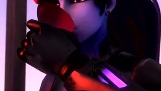 Foxy 3D Superwoman bounces up and down on a cock